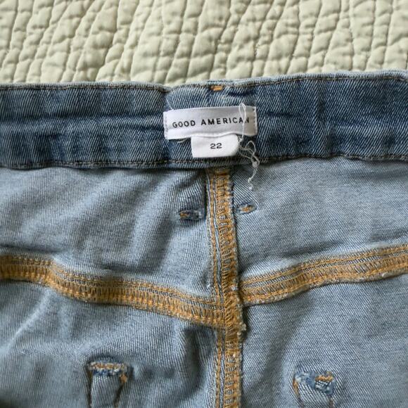 Good American Distressed Blue Jeans Stretch Plus Size 22 - Picture 7 of 7